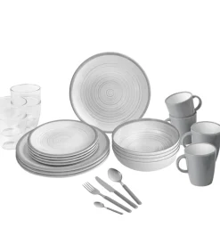 Brunner Campeggio|Set 36 stoviglie da campeggio "bellagio" in stone touch antiscivolo