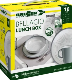 Brunner Campeggio|Set 16 stoviglie da campeggio "bellagio" in stone touch antiscivolo