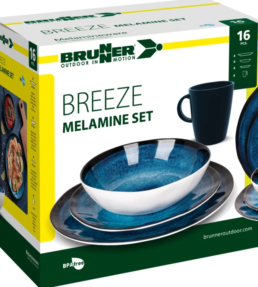 Campeggio-Brunner Set 16 stoviglie da campeggio "breeze" in melamina