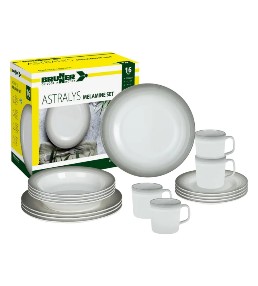 Brunner Campeggio|Set 16 stoviglie da campeggio "astralys" in melamina