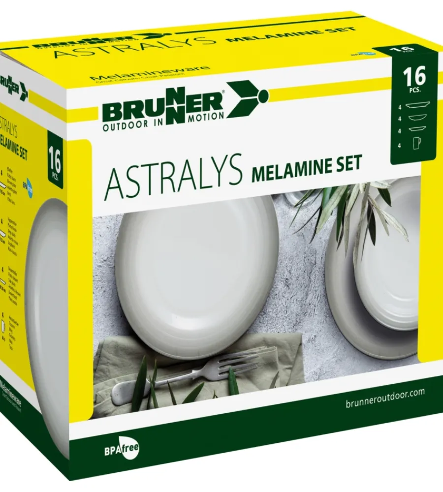 Brunner Campeggio|Set 16 stoviglie da campeggio "astralys" in melamina