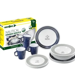 Brunner Campeggio|Set 16 stoviglie da campeggio "nautical"