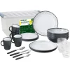 New Set 36 stoviglie da campeggio "granada" in stone touch antiscivolo Campeggio