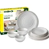 Sale Set 12 stoviglie da campeggio "savana" in stone touch antiscivolo Campeggio