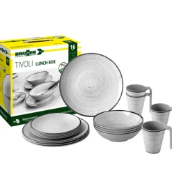 New Set 16 stoviglie da campeggio "tivoli" in melamina antiscivolo Campeggio