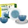 Brunner Campeggio|Set 12 stoviglie da campeggio "meteore azur" in stone touch antiscivolo