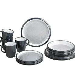 Brunner Campeggio|Set 16 stoviglie da campeggio "granyte" in melamina antiscivolo