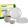 Brunner Campeggio|Set 12 stoviglie da campeggio "amadè" in stone touch antiscivolo
