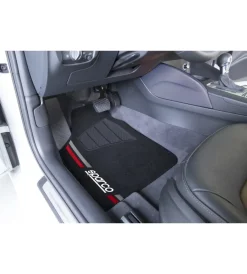 Auto Interno-Sparco Set 4 tappetini neri e rossi per auto