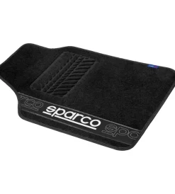 Sparco Auto Interno|Set 4 tappetini neri per auto in moquette