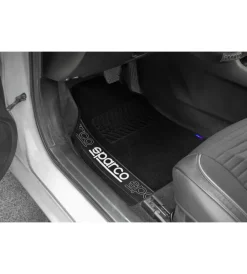 Sparco Auto Interno|Set 4 tappetini neri per auto in moquette