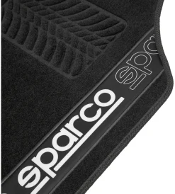 Sparco Auto Interno|Set 4 tappetini neri per auto in moquette