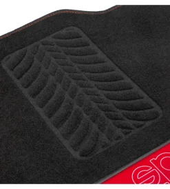 Sparco Auto Interno|Set 4 tappetini per auto nero/rosso in moquette