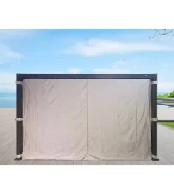 Coperture Per Esterno E Accessori|Set 4 tende per pergola riviera "magnolia" grigio chiaro 300x400 cm