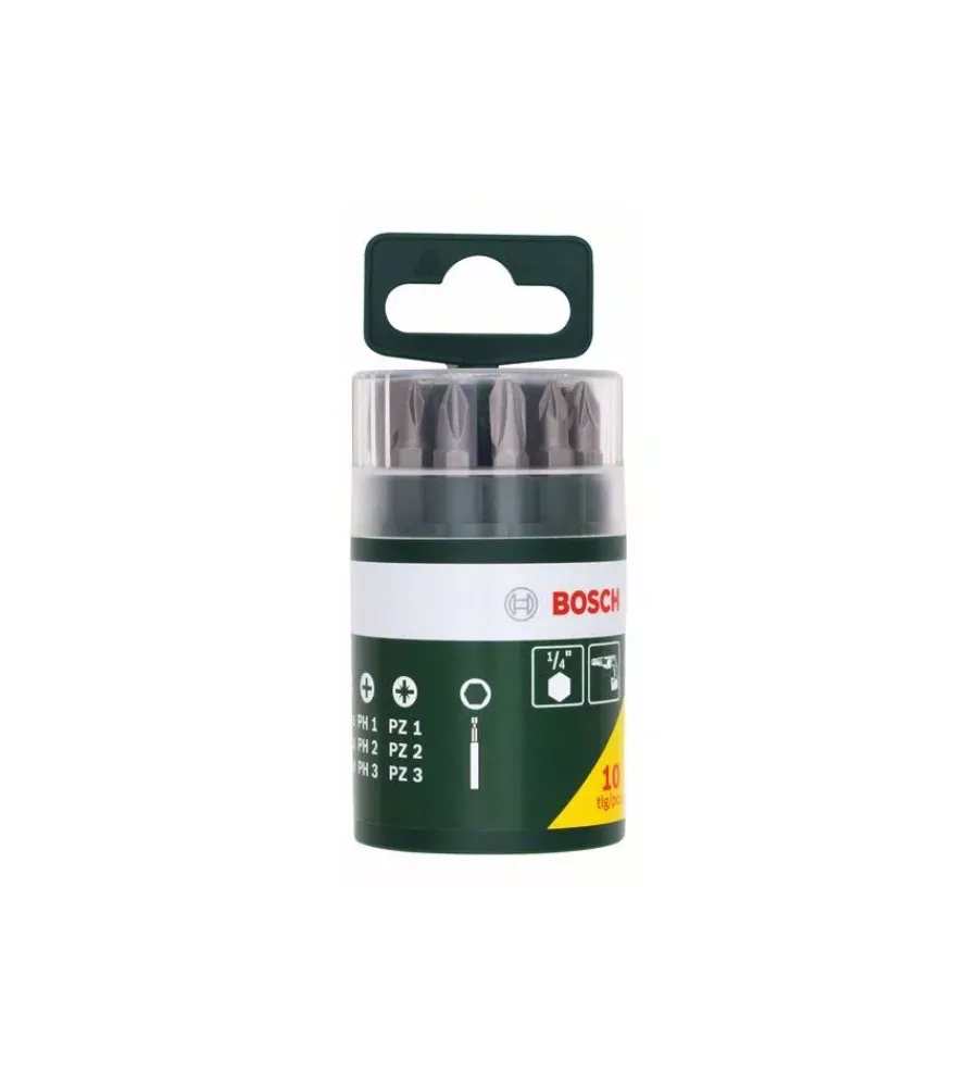 Trapani E Avvitatori-Bosch Set barattolo 10 inserti per avvitatore ph-pz-taglio