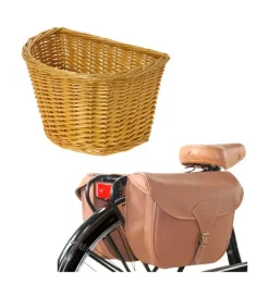 Bici|Set borse posteriori per bicicletta e cestino vimini i-bike