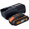 Worx Trapani E Avvitatori|Set caricabatteria  e batteria "wa3601" 20v 2.0ah 20v
