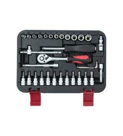 Chiavi- Set chiavi a bussola in cromo vanadio  1/4" 33 pz.
