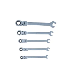 Chiavi- Set chiavi combinate a cricchetto testa snodata 5 pz.