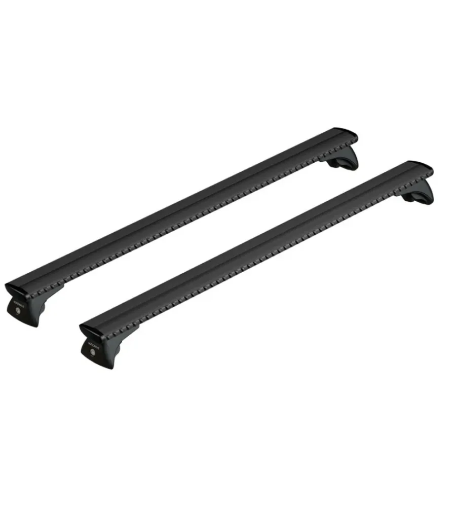 Portaggio-Nordrive Set completo barre portatutto "evos silenzio black in-rail" in alluminio l 128 cm - n15101