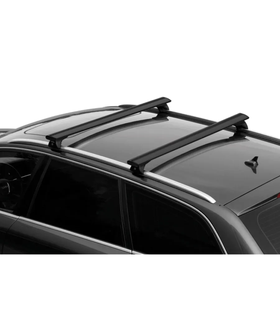 Portaggio-Nordrive Set completo barre portatutto "evos silenzio black in-rail" in alluminio l 128 cm - n15101