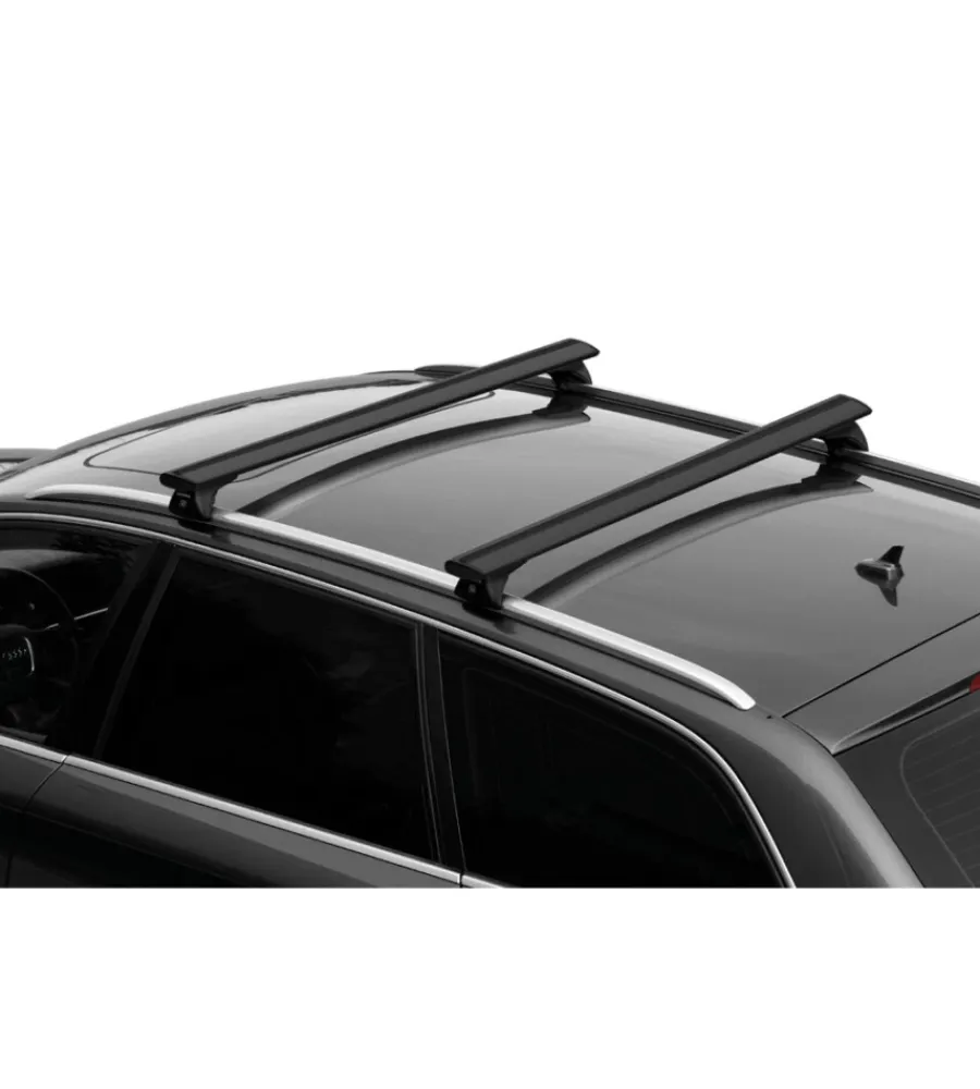 Nordrive Portaggio|Set completo barre portatutto "evos silenzio black in-rail" in alluminio s 108 cm - n15101