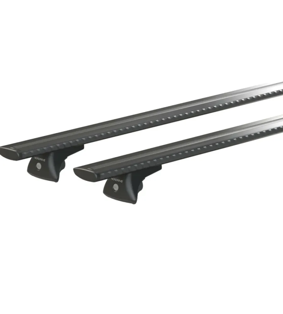 Nordrive Portaggio|Set completo barre portatutto "evos silenzio black in-rail" in alluminio s 108 cm - n15101