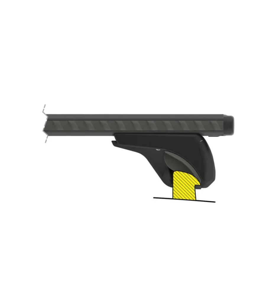 Nordrive Portaggio|Set completo barre portatutto "evos silenzio black in-rail" in alluminio s 108 cm - n15101
