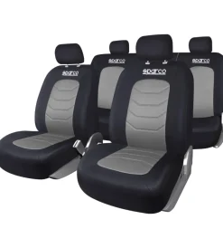 Hot Set completo spc1019 coprisedili auto universali nero e grigio righe Auto Interno