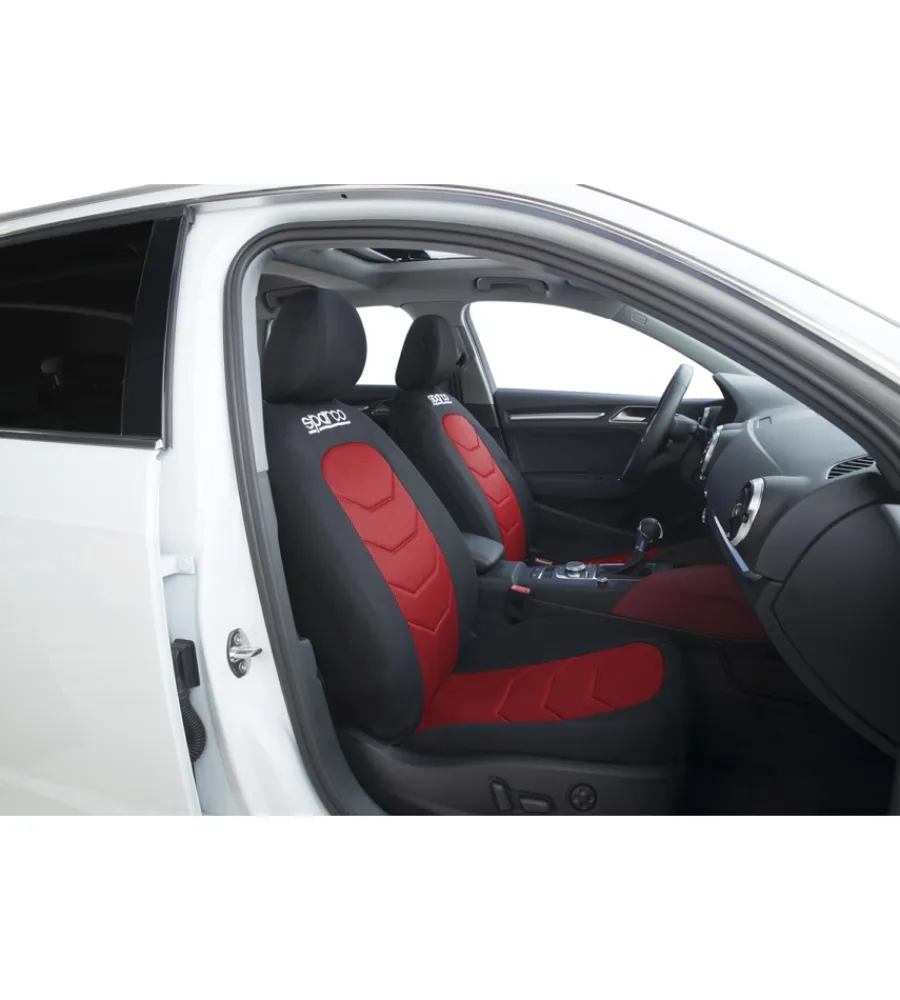 Sparco Auto Interno|Set coprisedili universali auto completo "spc1019" nero/rosso a righe