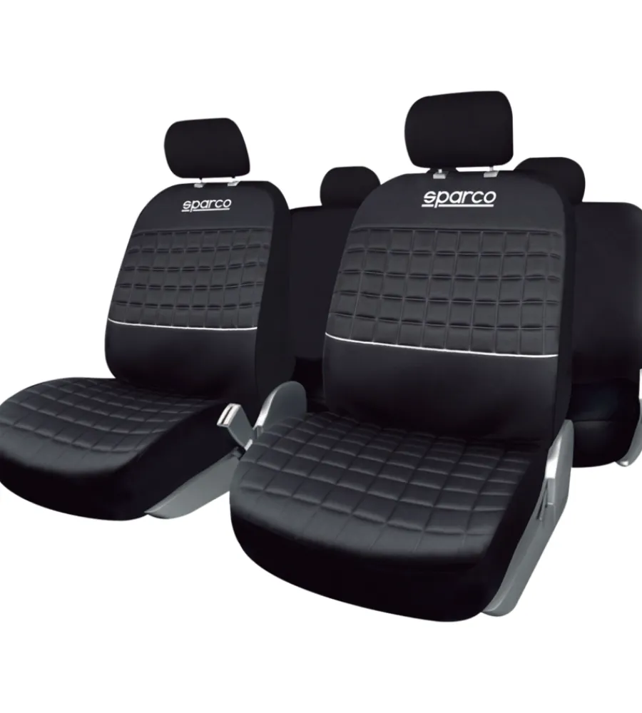 Auto Interno-Sparco Set coprisedili universali auto "spc1042" nero/argento