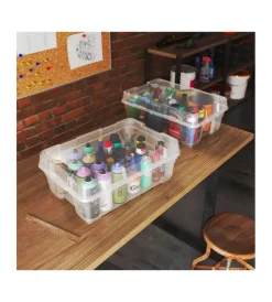 Ordine E Sistemazione- Set da 4 contenitori keter "jumbo" in polipropilene colore trasparente, 38,5x58x21,3 cm