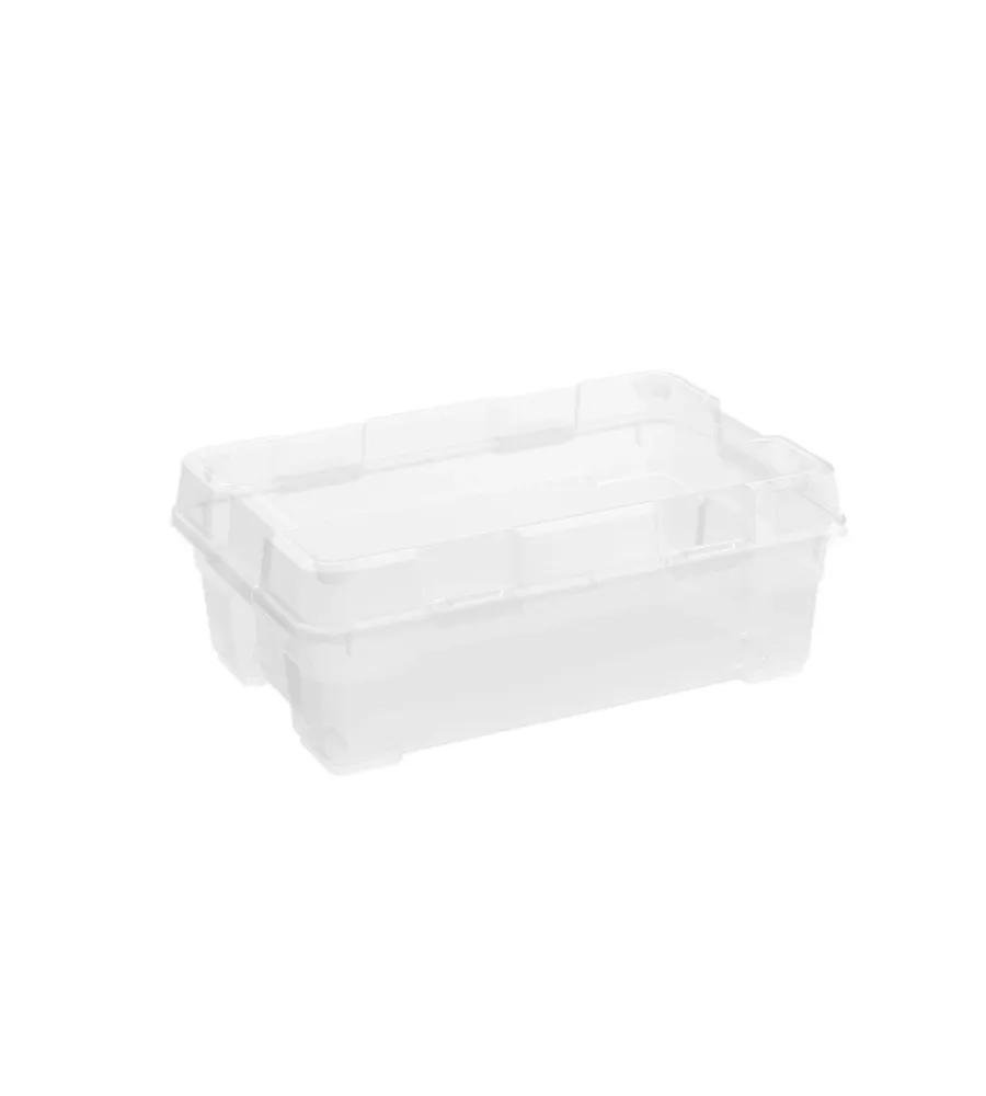 Ordine E Sistemazione- Set da 4 contenitori keter "jumbo" in polipropilene colore trasparente, 38,5x58x21,3 cm