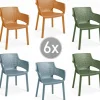 Sale Set da 6 pezzi sedia da esterno "elisa" in polipropilene, colore verde, arancione e azzurro, 61x54x79 cm Mobili Da Giardino E Accessori