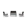 Mobili Da Giardino E Accessori- Set da esterno essenza "alicante black washed" con 2 poltrone, 1 divano e un tavolo