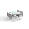 Mobili Da Giardino E Accessori|Set da esterno essenza "bilbao" con tavolo e 4 sedie colore bianco