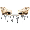 Mobili Da Giardino E Accessori-EuroGarden Set da esterno "miami" naturale 2 sedute e tavolino
