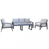 Mobili Da Giardino E Accessori|Set da giardino elica garden "santa cruz" in alluminio antracite 5 sedute e un tavolino