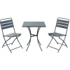 Discount Set da giardino essenza "bistrot" in acciaio antracite 2 sedie 1 tavolo Mobili Da Giardino E Accessori