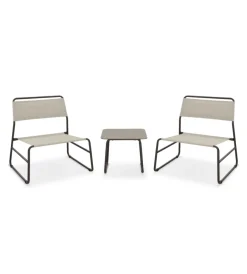 Mobili Da Giardino E Accessori|Set da giardino essenza "cannes" in acciaio marrone 2 poltrone 1 tavolo
