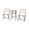 Set da giardino essenza "maui" in acciaio e polyrattan nero 2 sedie 1 tavolo Mobili Da Giardino E Accessori