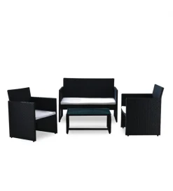 Mobili Da Giardino E Accessori|Set da giardino essenza "valencia" nero 4 posti