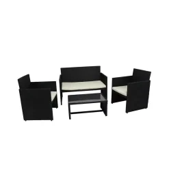 Mobili Da Giardino E Accessori|Set da giardino essenza "valencia" nero 4 posti