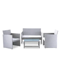 New Set da giardino essenza "valencia" bianco 4 posti Mobili Da Giardino E Accessori