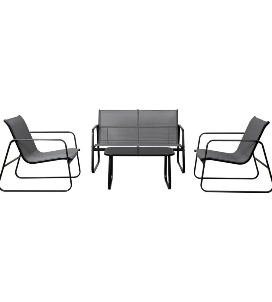 Clearance Set da giardino "magnolia" grigio 4 sedute e tavolino Mobili Da Giardino E Accessori