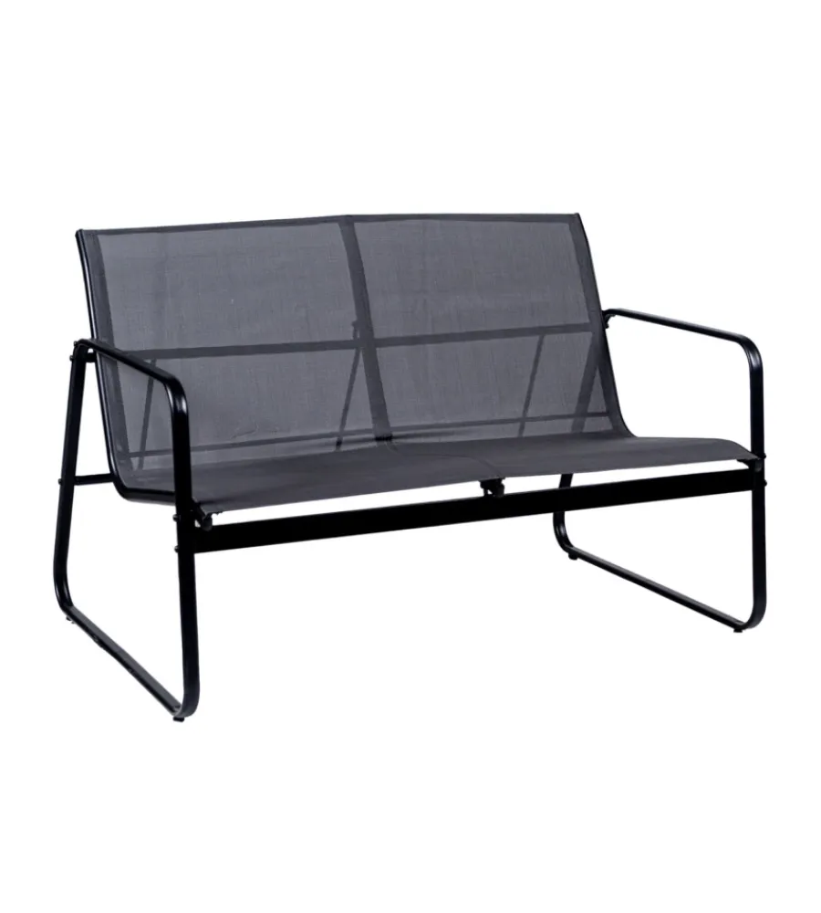 Mobili Da Giardino E Accessori-EuroGarden Set da giardino in acciaio e textilene grigio 4 sedute e tavolino