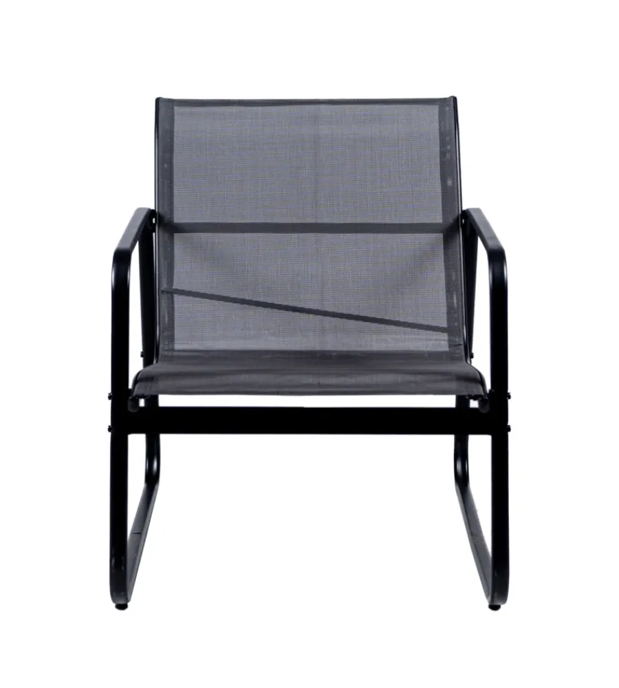 Mobili Da Giardino E Accessori-EuroGarden Set da giardino in acciaio e textilene grigio 4 sedute e tavolino