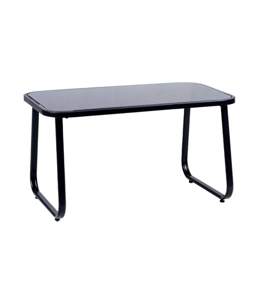 Mobili Da Giardino E Accessori-EuroGarden Set da giardino in acciaio e textilene grigio 4 sedute e tavolino