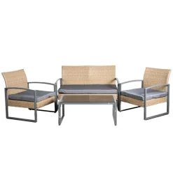 EuroGarden Mobili Da Giardino E Accessori|Set da giardino "iris" miele 4 sedute e tavolino