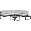 Mobili Da Giardino E Accessori|Set da giardino "hydri" in alluminio grigio scuro con 6 sedute e tavolino